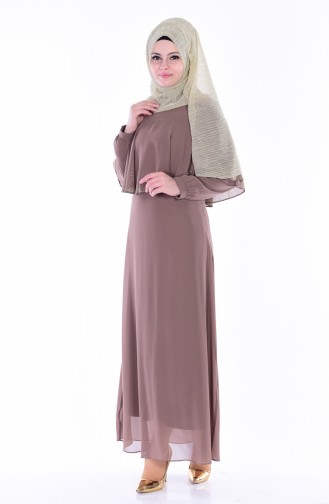 Mink Hijab Evening Dress 99016-05