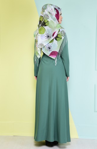 Sefamerve Pul Detaylı Elbise 4086-01 Çağla Yeşil