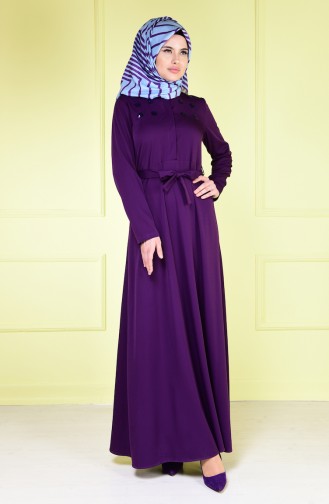 Lila Hijab Kleider 4086-07