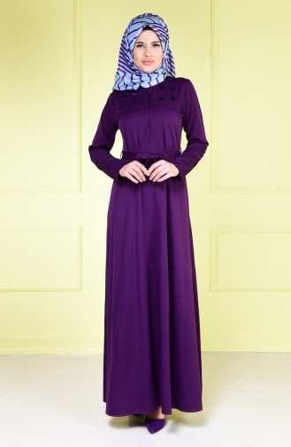Purple Hijab Dress 4086-07