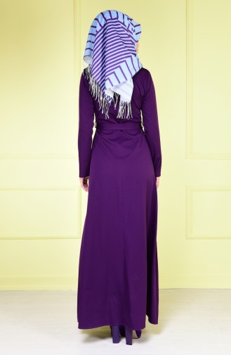 Lila Hijab Kleider 4086-07