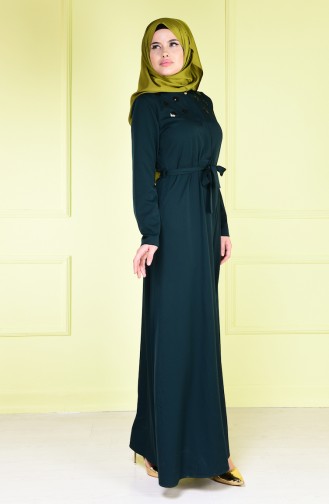 Robe Hijab Vert emeraude 4086-09