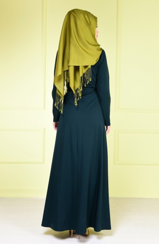 Robe Hijab Vert emeraude 4086-09