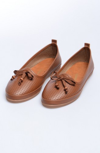 Brown Woman Flat Shoe 50005-01