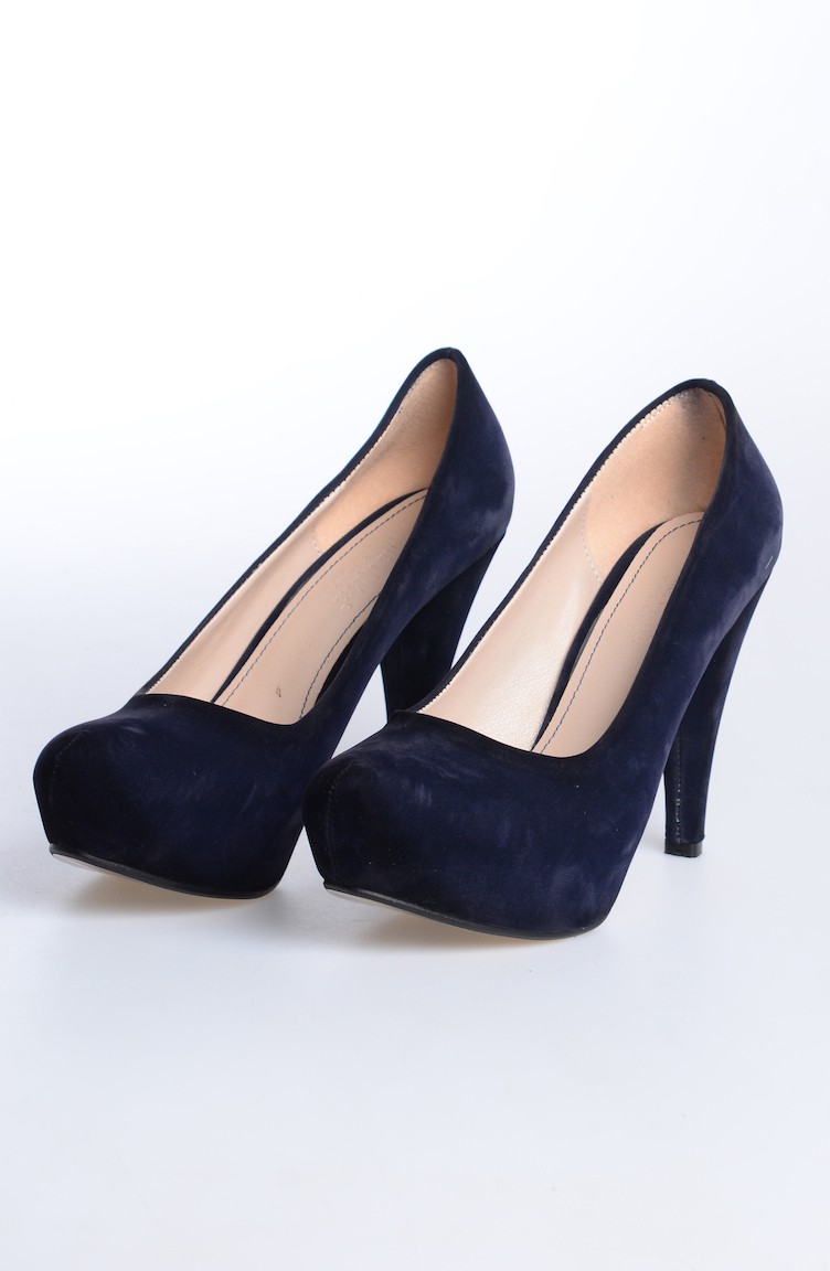 chaussure à talon bleu marine