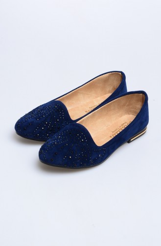 Navy Blue Woman Flat Shoe 50049-01