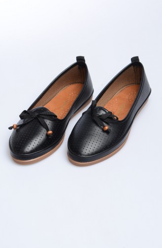 حذاء مسطح أسود 50005-02