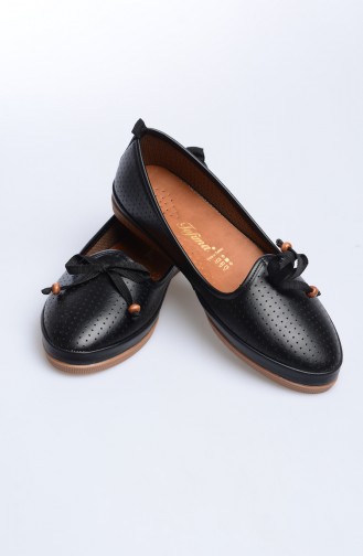 حذاء مسطح أسود 50005-02