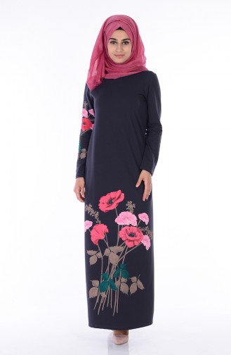 Smoke-Colored Hijab Dress 2780-12