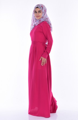 Fuchsia Hijab Dress 5022-08