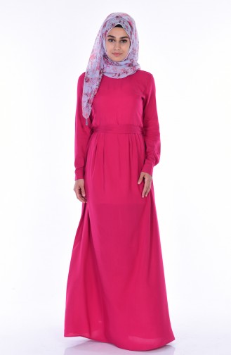 Fuchsia Hijab Dress 5022-08
