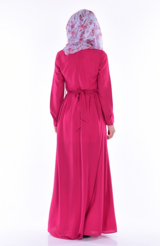 Fuchsia Hijab Kleider 5022-08