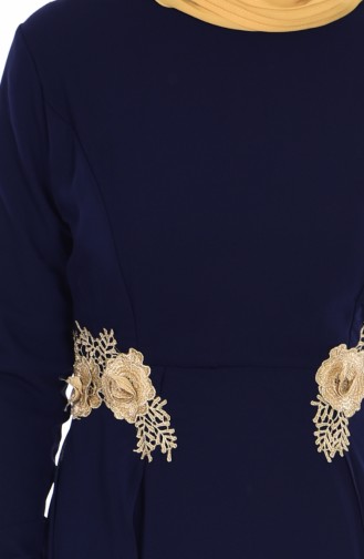 Spitzen Abendkleid aus Chiffon 81377-02 Dunkelblau 81377-02