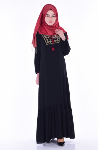 Black Hijab Dress 3835-03