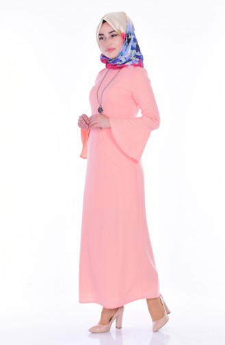 Salmon Hijab Dress 2813-04