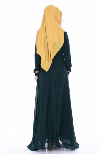 Green Hijab Evening Dress 81377-05