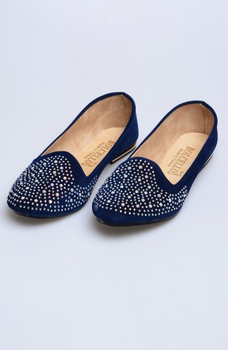 Navy Blue Woman Flat Shoe 50047-01