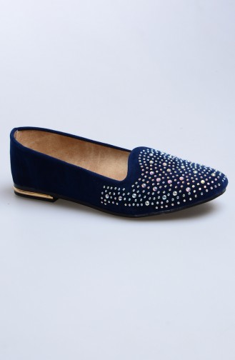Navy Blue Woman Flat Shoe 50047-01