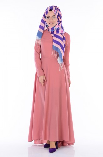 Dusty Rose Hijab Dress 4122-07