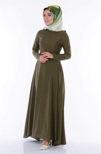 Khaki Hijab Dress 4122-01