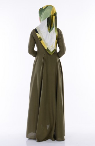 Khaki Hijab Dress 4122-01