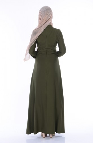 Khaki Hijab Dress 81436-07