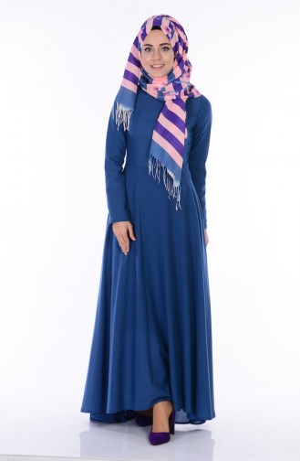 Indigo Hijab Dress 4122-06