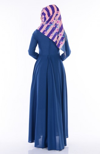 Indigo Hijab Dress 4122-06