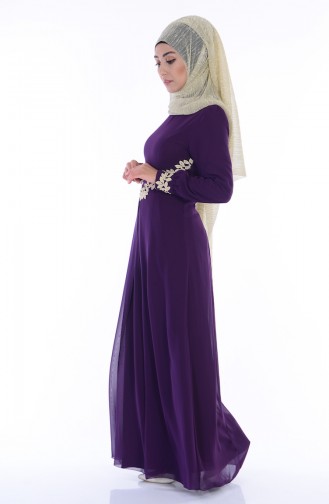 Purple Hijab Evening Dress 52419-17