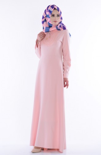Powder Hijab Dress 81436-01