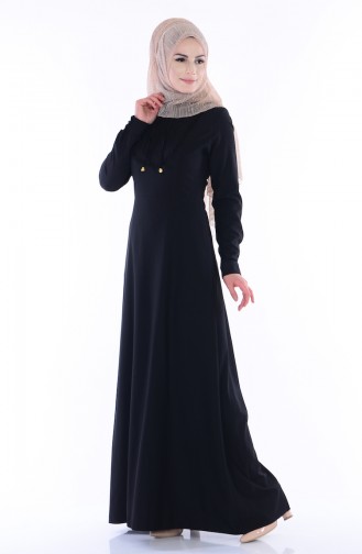 Schwarz Hijab Kleider 81436-02