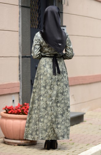 Beige Hijab Dress 3947-05