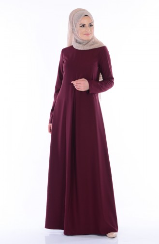 Claret Red Hijab Dress 2821-04