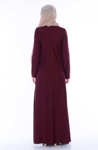 Claret Red Hijab Dress 2821-04