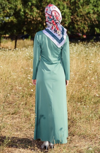 فستان مطرز لون أخضر 4087-01