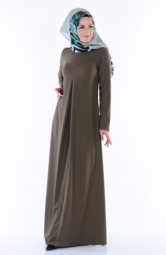 Khaki Hijab Kleider 2821-03