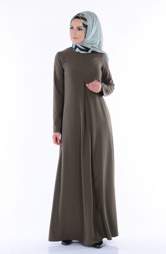 Khaki Hijab Kleider 2821-03