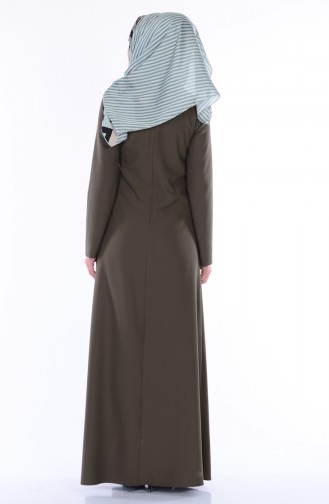 Khaki Hijab Kleider 2821-03