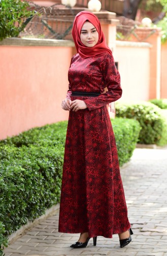 Red Hijab Dress 3947-01