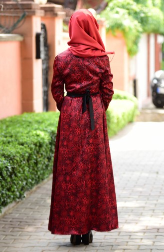 Red Hijab Dress 3947-01