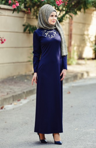 Robe Hijab Bleu Marine 4087-05