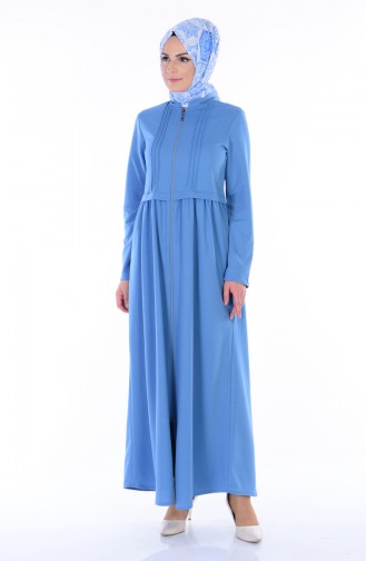 Abaya Fermeture a Glisiere 1901-05 Bleu 1901-05
