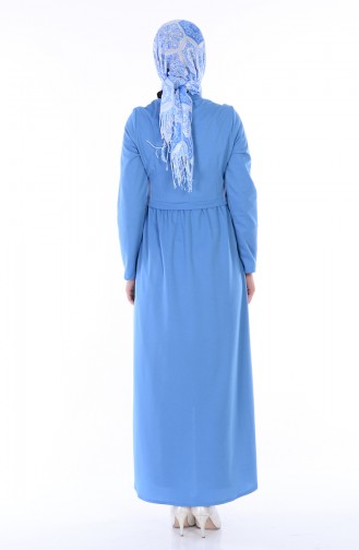 Abaya Fermeture a Glisiere 1901-05 Bleu 1901-05