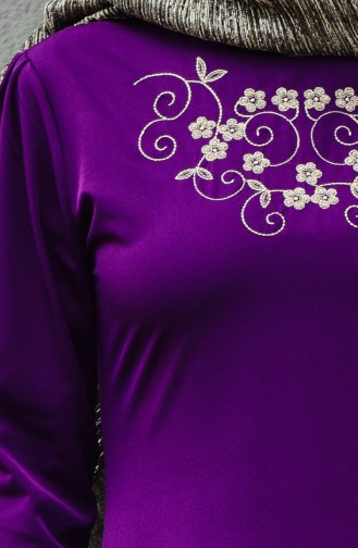 Sefamerve Embroidered Dress 4087-07 Purple 4087-07