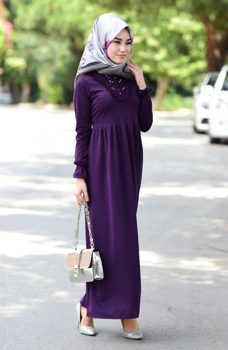 Purple Hijab Dress 60102-04
