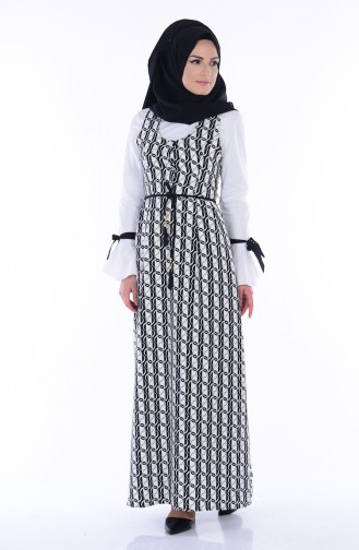 Weiß Hijab Kleider 3065-01