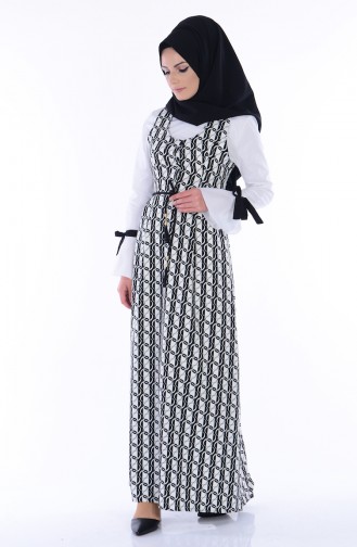 Weiß Hijab Kleider 3065-01