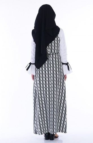 Weiß Hijab Kleider 3065-01