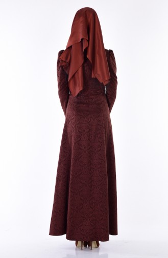 Light Brown Hijab Dress 7129-06