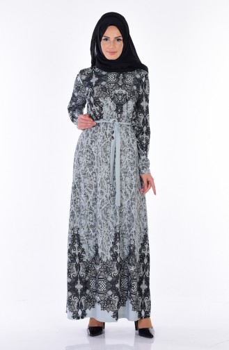 Gray Hijab Dress 4574D-03